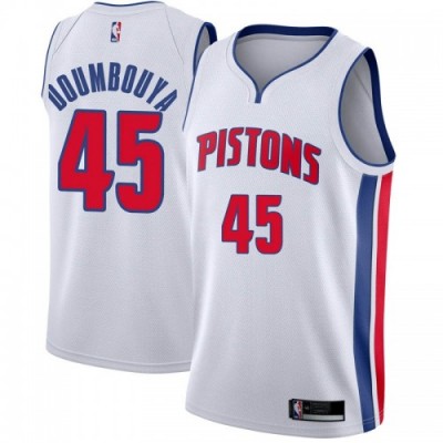 Nike Detroit Pistons #45 Sekou Doumbouya White NBA Swingman Association Edition Jersey Men's